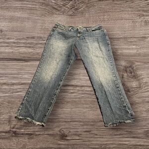 Universal Thread Women’s High Rise Straight Jeans Size 16/33R Fringed Hem